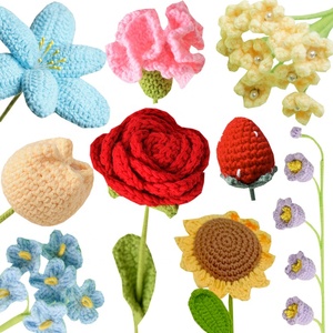 Fleurs au crochet : Rose, Œillet, Tournesol, Lavande tricotée, Amigurumi, Kit de tricot, Bouquet de tulipes, Cadeaux faits main, Flor De Punto - Product Image 1