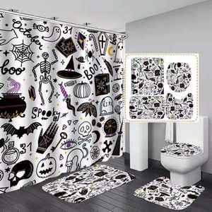 Venta al por mayor Cortina de ducha con alfombras 4 Uds para baño de 3D impreso de baño cortinas de ducha - Product Image 5