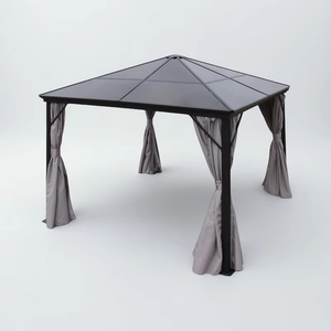 Pergola de jardin en aluminium avec toit rigide en polycarbonate, résistante au soleil, pour terrasse et jardin - Product Image 3
