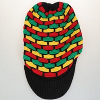 Gorro Rasta Extra Grande de Punto con Rayas