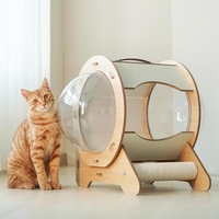 Lüks uzay gemisi tarzı ahşap kedi yatak Pet mobilya kediler ve köpekler için kedi ağaçları & Scratcher