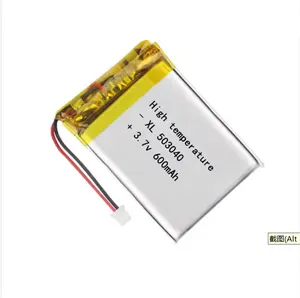 High temperature resistant polymer lithium battery 503040 3.7v 500mah 530mah rechargeable for Alarm device and medical equipment