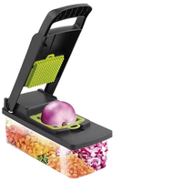 Handmatige uien- en groentesnijder met eigen logo, 16-in-1 multifunctionele fruit- en groentesnijder van PP-plastic
