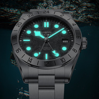 Pour LOBINNI dernière montre pour hommes entièrement automatique Seiko Young pour montre patron bracelet en acier inoxydable Logo de Style d'affaires classique
