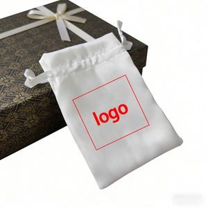 Bolsa de Regalo Personalizada, Reciclable y Reutilizable, de Satén de Seda, con Cordón, para Joyería, Cosméticos, Pelucas, Celulares, Zapatos, etc. - Product Image 3
