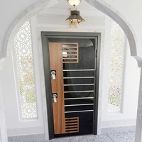 Porte de sécurité antivol de style turc moderne Leadowvin - Manuelle, en acier inoxydable thermolaqué pour projets de villas et de mosquées