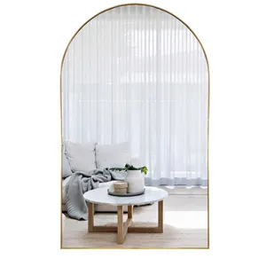 Hete Verkopende Moderne Decoratieve Slaapkamer Decor Grote Boogvormige Metalen Ijzeren Frame Full Body Staande Spiegel Miroir Espejo Spiejel