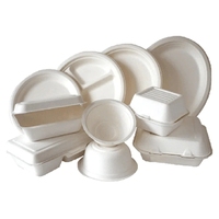 Assiette Ronde Écologique Biodégradable en Papier Bagasse Gaufré Élégant à 9 Compartiments avec Couvercle/Couverts