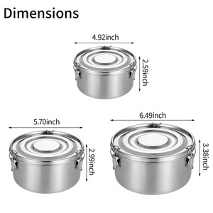 Mùi Bằng Chứng Kín Tươi Giữ Hộp Vòng Thép Không Gỉ Bento Hộp Ăn Trưa Với Khóa Thép Kẹp Cho Dã Ngoại Thức Ăn thừa - Product Image 2