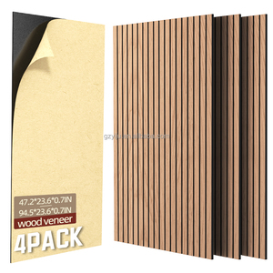 Panneaux acoustiques en <span class=keywords><strong>bois</strong></span> auto-adhésifs, décoration murale absorbant le son pour la maison, le bureau, placage durable - Product Image 1