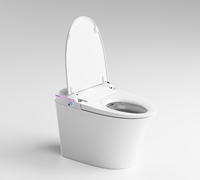 Toilette intelligente avec chasse d'eau automatique, bidet à eau chaude, toilette électronique monobloc avec siège chauffant, lumière nocturne, fonction d'auto-nettoyage