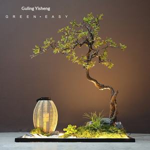 Árbol Artificial Decorativo para Interiores, Simulación <span class=keywords><strong>de</strong></span> Pino Chino <span class=keywords><strong>de</strong></span> Bienvenida, Paisajismo para Escaleras, Decoración <span class=keywords><strong>de</strong></span> Esquina Inferior, Entrada - Product Image 2