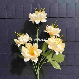 ดอกบัวหิมะประดิษฐ์ 5 หัว <span class=keywords><strong>สี</strong></span>แชมเปญ MSH สำหรับตกแต่งห้องนั่งเล่น - Product Image 3