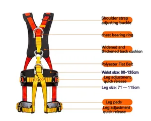 High Quality Outdoor Operations Anti-fall 5-point Full Body Safety Harness For Work At Height