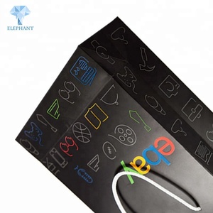 Custom High End New Design Portable With Handles <b>Black</b> Paper Bag - Product Image 4