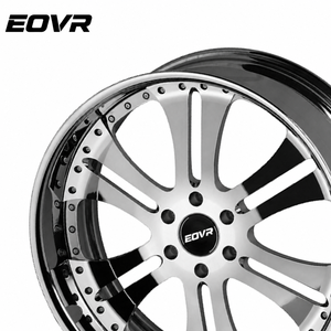 Jantes forgées EVOR neuves en alliage d'aluminium 6061, finition noir brillant, suspension personnalisée 0 mm, <span class=keywords><strong>logo</strong></span> Land Rover au centre. - Product Image 4