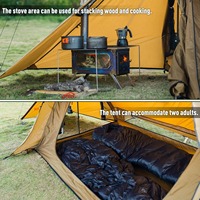 Carpa de 4 Estaciones Personalizada OEM 70D Ripstop con Abertura para Estufa, Refugio Impermeable para Bushcraft, para Marcas de Actividades al Aire Libre