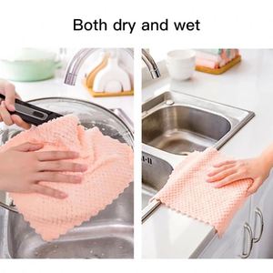 Essuie-tout de cuisine en microfibre, <span class=keywords><strong>torchon</strong></span> de nettoyage domestique, chiffon à vaisselle anti-adhésif, torchons absorbants 16*27cm - Product Image 5