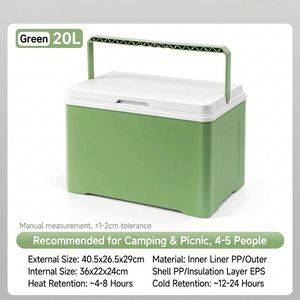 20L <b>Cooler</b> <b>Box</b> Insulated Thermal <b>Box</b> with Ergonomic Handle for Outdoor Group Camping Beach Events - Product Image 2