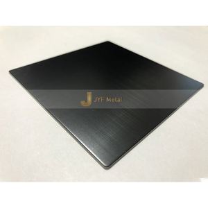 LL197 Customized 304 Gold Black PVD Coated Brushed Cross Hairline Finish Stainless Steel <b>Sheets</b> Plate Cutting & Bending Service - Product Image 5