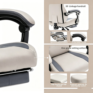 Chaise de bureau gaming en tissu respirant de qualité supérieure, inclinable multi-positions avec accoudoirs réglables pour les gamers et le télétravail - Product Image 3