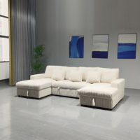 Sofá Cama Plegable de Lujo Moderno con Tela de Pana de Alta Calidad, Sofá Cama Extraíble para Interiores, Sofás para Sala de Estar