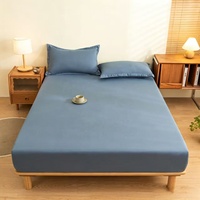 Drap-housse 100 % coton imperméable 200 fils/pouce² style européen doux respirant couleur unie pour lits doubles, king, queen et usage hospitalier