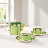 Service à thé et à café de luxe léger et minimaliste, couleur macaron, avec plateau, idéal pour le thé de l'après-midi, souvenirs de banquet