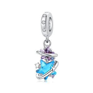 Pendentif étoile, lune et soleil en cuivre blanc, accessoire de bracelet DIY haut de gamme, vente en gros, pour femmes et enfants - Product Image 6