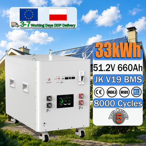 คลังสินค้า EU ไม่มีภาษี 48V 51.2V 660Ah 33kWh JK V19 BMS ระบบแบตเตอรี่เก็บพลังงานแสงอาทิตย์สำหรับบ้าน ดีไซน์อัจฉริยะ ขยายได้ เป็นโมดูล - Product Image 1
