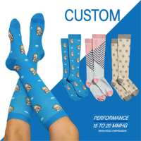 Chaussettes de compression personnalisables avec logo, chaussettes de sport pour la course à pied, chaussettes de compression pour hommes et femmes, confortables et respirantes