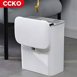 Cccko grande 9 <span class=keywords><strong>litri</strong></span> bianco scivolata copertura bidone della spazzatura bagno bidone della spazzatura appeso bidone della spazzatura di <span class=keywords><strong>plastica</strong></span> per la cucina camera da letto pattumiera - Product Image 5
