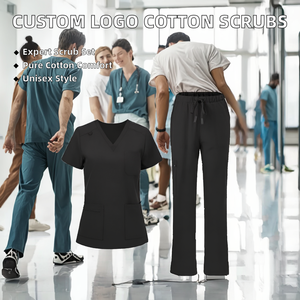 Tenues médicales unisexes 100 % coton avec logo personnalisé, détection d'aiguilles intégrée, conçues pour les médecins et les infirmières des hôpitaux – Vente chaude - Product Image 2