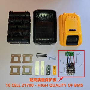 Prix usine Dewal 20V 8.0Ah 10Ah DCB208 DCB206 Boîtier en plastique avec carte BMS PCB grande taille 10 cellules 21700 DCB184 18V Boîtier en plastique - Product Image 3