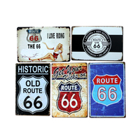 Rétro Route 66 Signes Garage Plaques Métal Affiches Club Bar Décor À La Maison 20x30cm