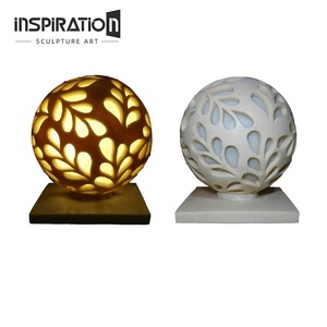 INInspiration art sculpture fabricant <span class=keywords><strong>jardin</strong></span> lampe porte poste rond lumière artificielle grès <span class=keywords><strong>jardin</strong></span> boule lampes - Product Image 4