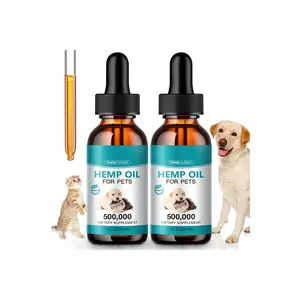 Huile de chanvre pour animaux domestiques OEM, gouttes d'huile calmante pour chiens et chats, soulagement de l'anxiété des chiens, friandises à l'extrait d'huile de graines de chanvre biologique