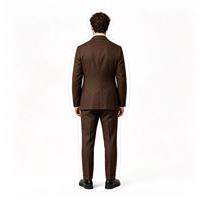 Costume homme croisé en tweed, revers italien, pour affaires et mariage, en laine et polyester, sur mesure