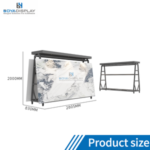 Support en granit industriel en forme de A avec barres transversales antidérapantes pour l'affichage de dalles de marbre - Product Image 3