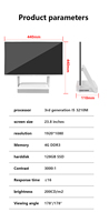 PC todo en uno de 23,8 pulgadas con resolución de 1920*1080 I5 I7 I9 Core Juego completo PC de escritorio todo en uno para pantalla LCD de uso doméstico
