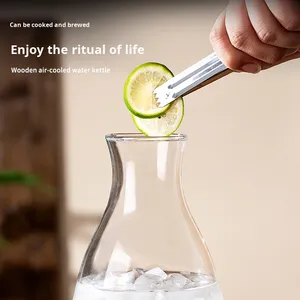 Ensemble <span class=keywords><strong>de</strong></span> verres à <span class=keywords><strong>eau</strong></span> <span class=keywords><strong>de</strong></span> luxe léger en verre, grande capacité, avec bouilloire et couvercle à bouchon en liège, design moderne et simple, pour l'été et l'<span class=keywords><strong>eau</strong></span> fraîche, motif <span class=keywords><strong>Pomme</strong></span> Verte Super. - Product Image 4