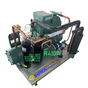 Unité de condensateur R410a refroidi à l'eau, avec compresseur à piston semi-hermtique, peut être installé à une faible température d'évaporation,-50 'c, 2 pièces, 3HP
