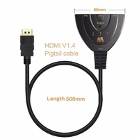 Commutateur HDMI 3x1 4K*2K 3D, Répartiteur Commutateur 3 Ports 4K 1080P 3 en 1 HDMI pour DVD HDTV Xbox PS3/PS4