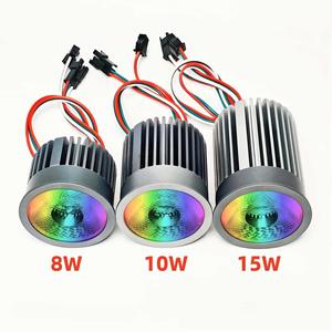 Lot de 5 projecteurs LED intelligents à pixels adressables 8W-15W DC24V WS2811-RGB/WS2814-RGBW IC, D50mm, pour intérieur, 3 broches JST entrée/sortie, 15 degrés - Product Image 1