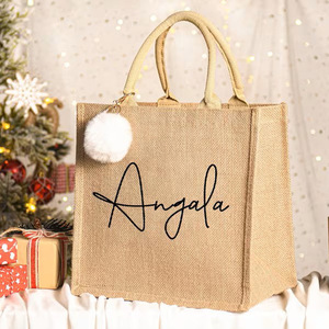 Custom Print Wholesale Exquisite Burlap <strong>Jute</strong> <strong>Bag</strong> <strong>Jute</strong> Shopping <strong>Tote</strong> <strong>Bag</strong> For Wedding Gift - Product Image 5