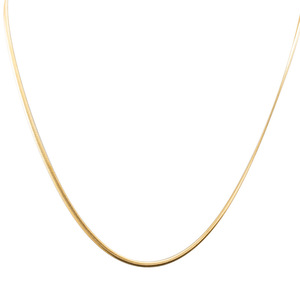 yunnique <b>Titanium</b> Steel Flat Snake Bone <b>Chain</b> Necklace Gold And Silver Color Minimalist Geometric Design Clavicle <b>Chain</b> - Product Image 5
