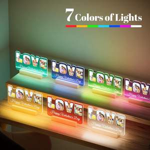 Cadres photo personnalisés Photos personnalisées anniversaire fête des pères <span class=keywords><strong>cadeau</strong></span> pour <span class=keywords><strong>papa</strong></span> fille fils bébé veilleuse caractéristique pour la famille - Product Image 5