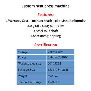 Máquina de prensa de calor para camisetas personalizadas de 50*65cm con giro de 360 grados, impresora digital de sublimación para impresión de prendas DIY - Product Image 2