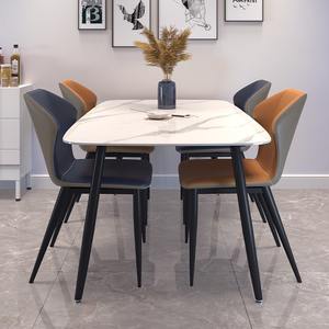 Mesa de Comedor Rectangular Moderna y Minimalista con Borde Curvo, Diseño de Lujo Ligero para Casas y Apartamentos Pequeños - Product Image 3