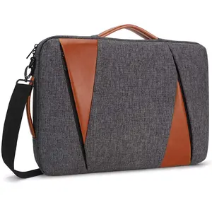 Custom Laptop Shoulder Bag Briefcase Fits up to 14 15.6 17inch With Adjustable Strap Grey Trolley Computer Bags